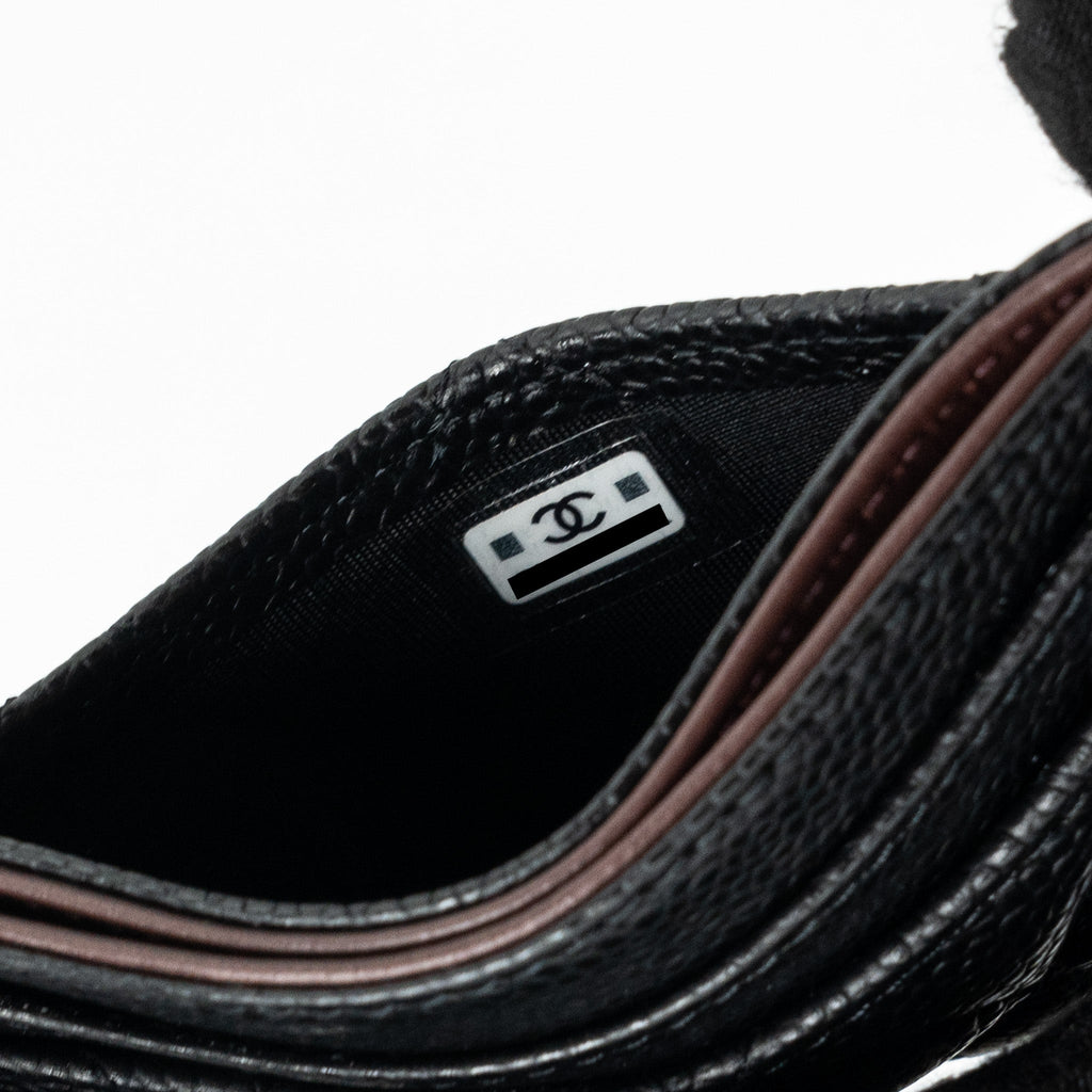 CHANEL CLASSIC CARD HOLDER CAVIAR BLACK SHW( MICROCHIP)