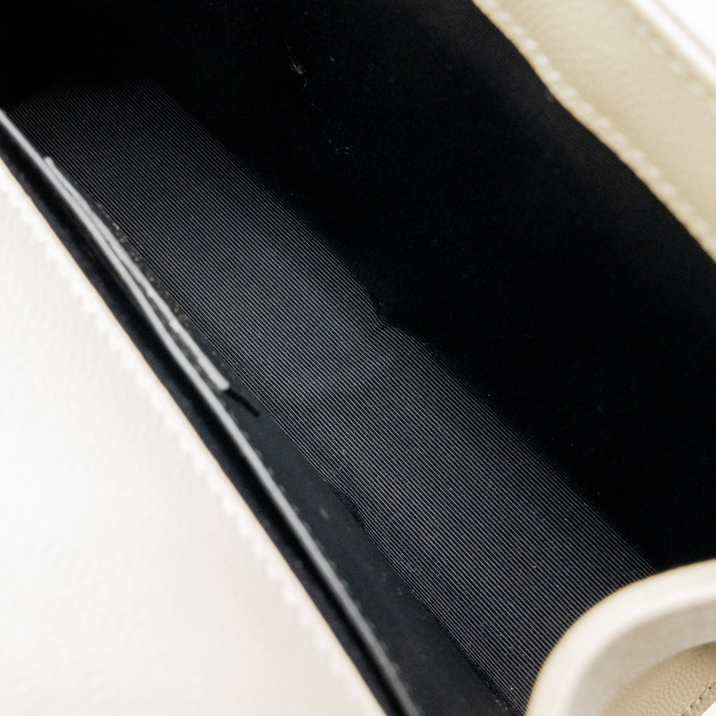 SAINT LAURENT/YSL MEDIUM KATE BAG GRAINED CALFSKIN WHITE GHW