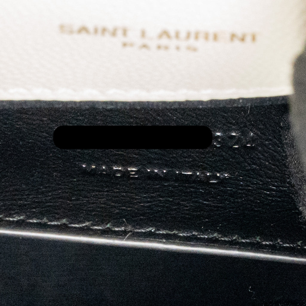 SAINT LAURENT/YSL MEDIUM KATE BAG GRAINED CALFSKIN WHITE GHW