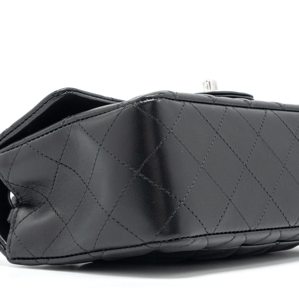 CHANEL MINI RECTANGULAR FLAP BAG LAMBSKIN BLACK SHW (MICROCHIP)