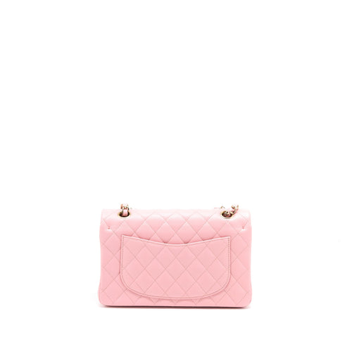 CHANEL 22C SMALL CLASSIC DOUBLE FLAP BAG CAVIAR PINK LGHW (MICROCHIP)