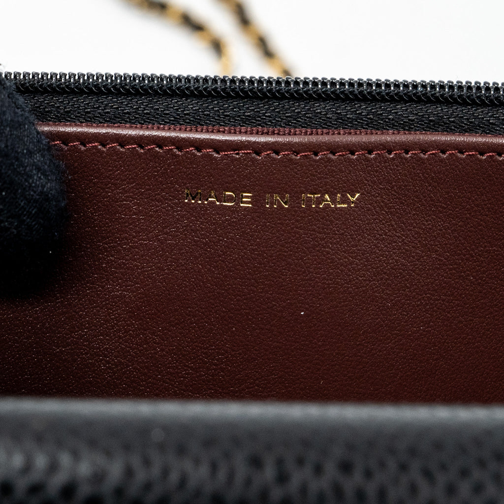 CHANEL CLASSIC WALLET ON CHAIN CAVIAR BLACK GHW (MICROCHIP)
