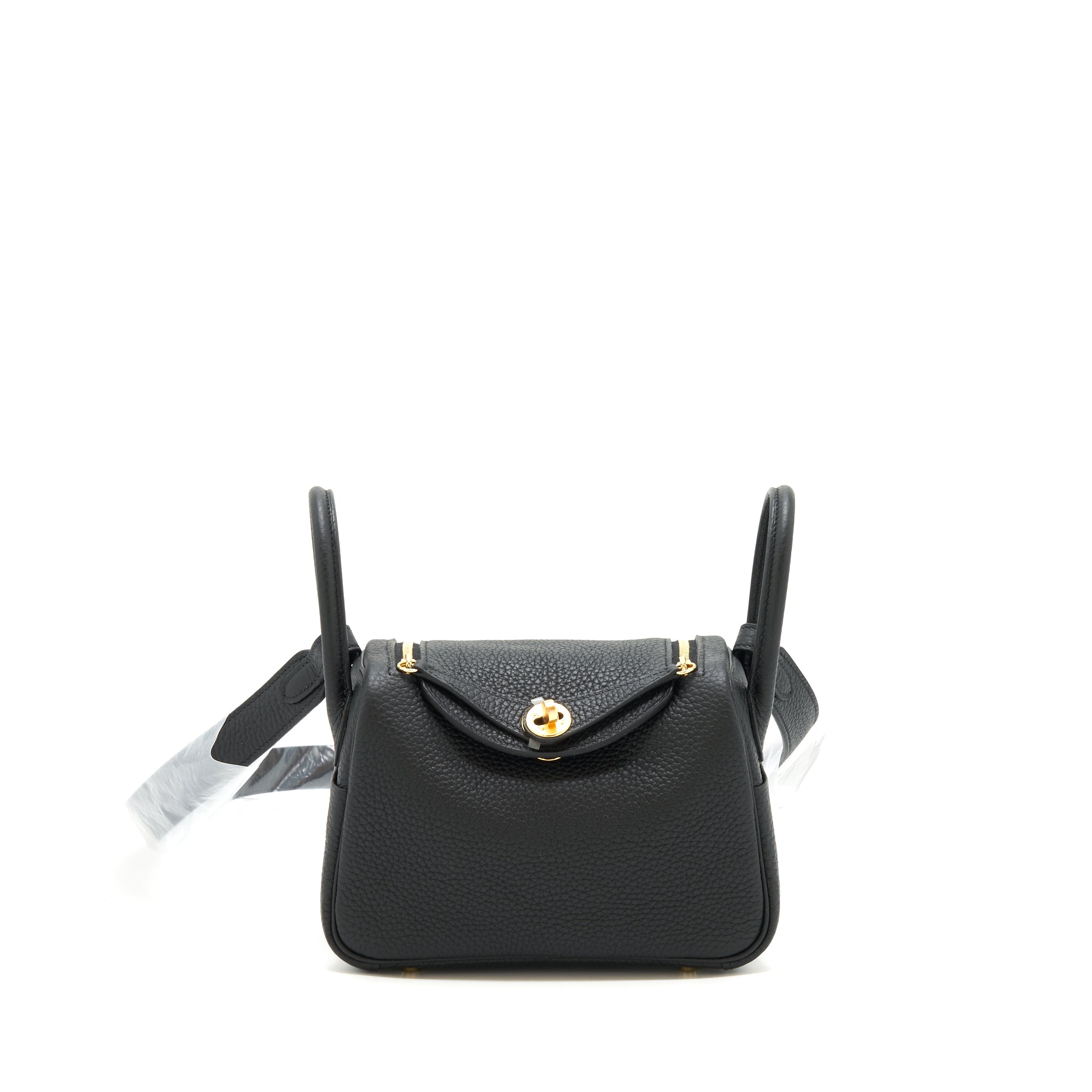 HERMES MINI LINDY BLACK GHW