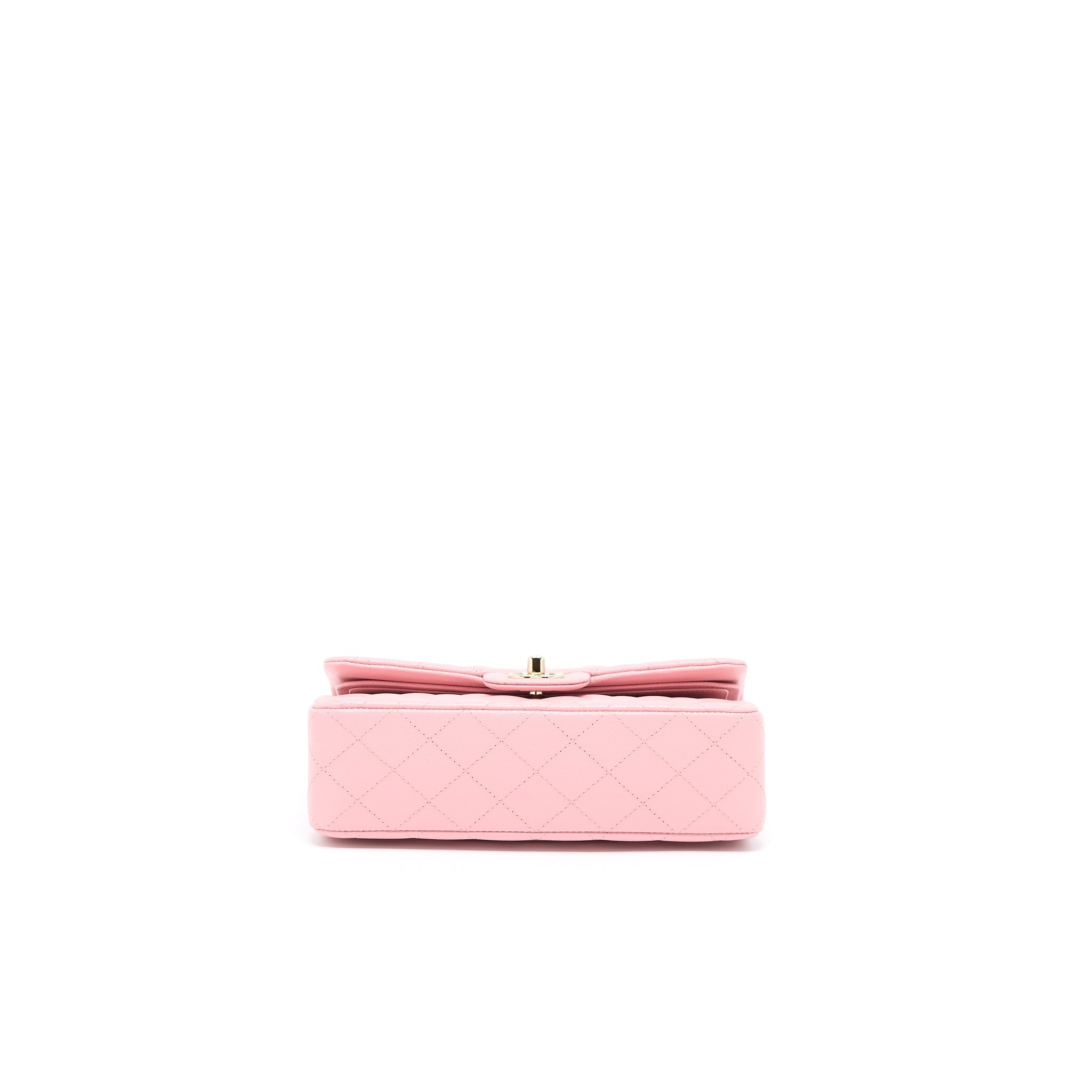 CHANEL 22C SMALL CLASSIC DOUBLE FLAP BAG CAVIAR PINK LGHW (MICROCHIP)