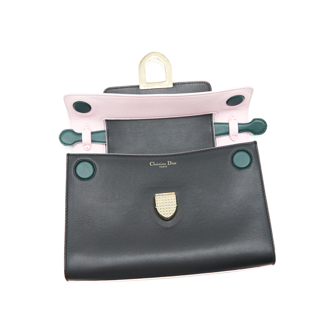 DIOR DIOREVER CLUTCH WITH STRAP PINK AND BLACK LGHW