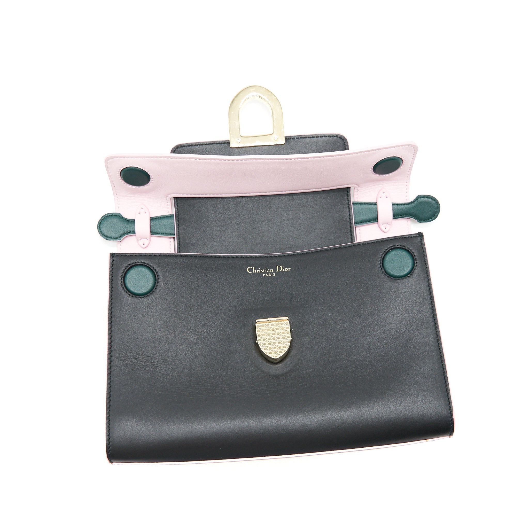DIOR DIOREVER CLUTCH WITH STRAP PINK AND BLACK LGHW