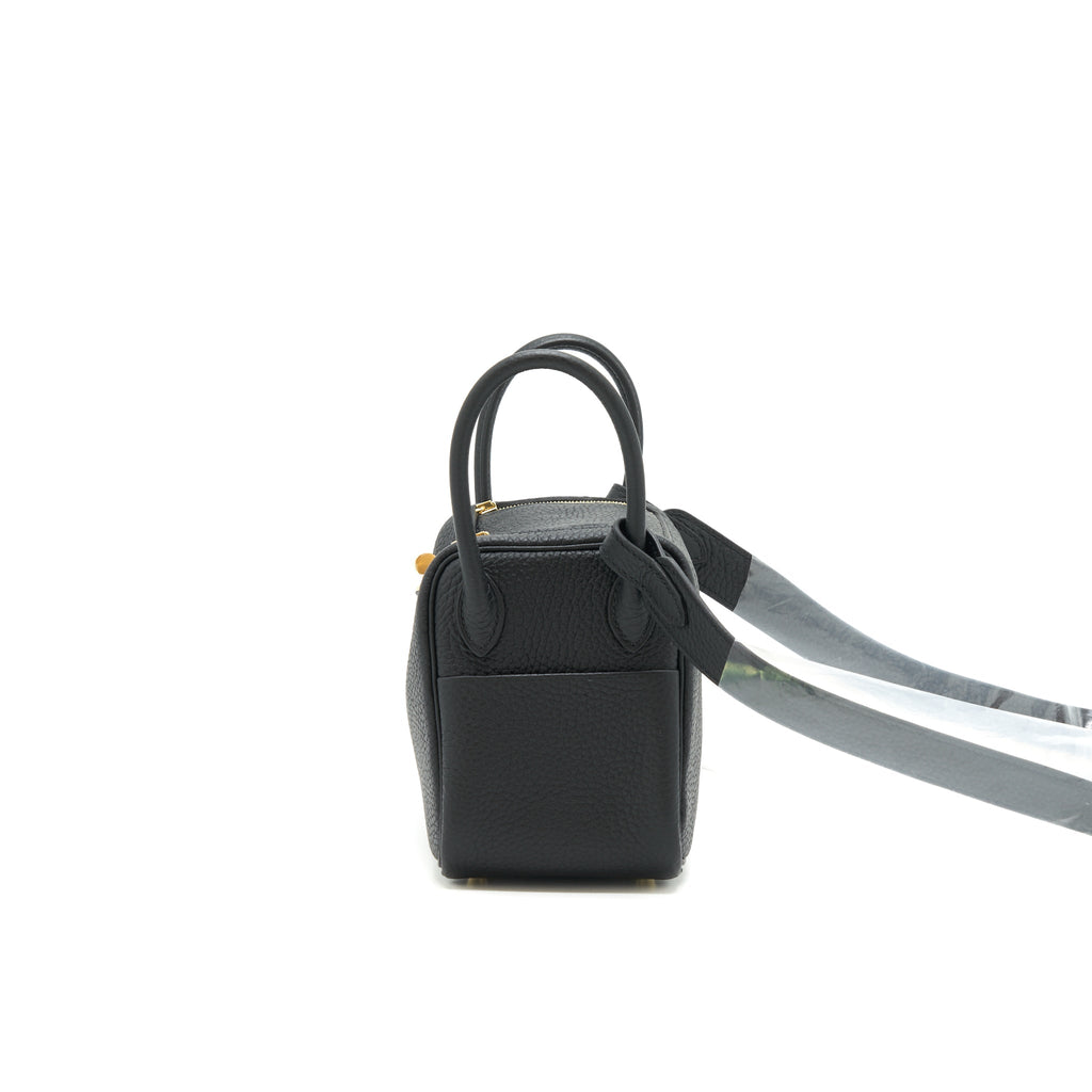 HERMES MINI LINDY BLACK GHW