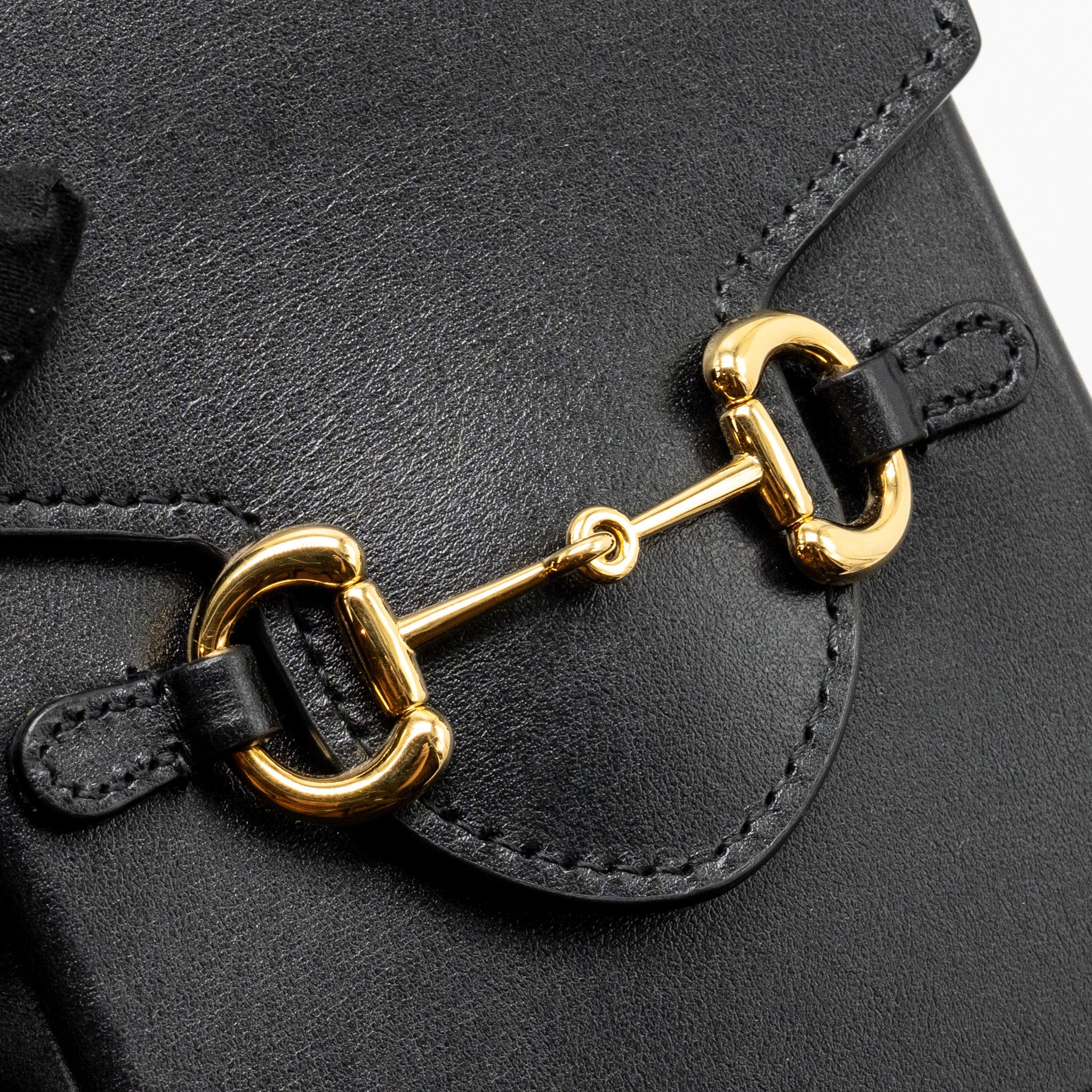 GUCCI 1955 HORSEBIT MINI CROSSBODY BAG CALFSKIN BLACK GHW