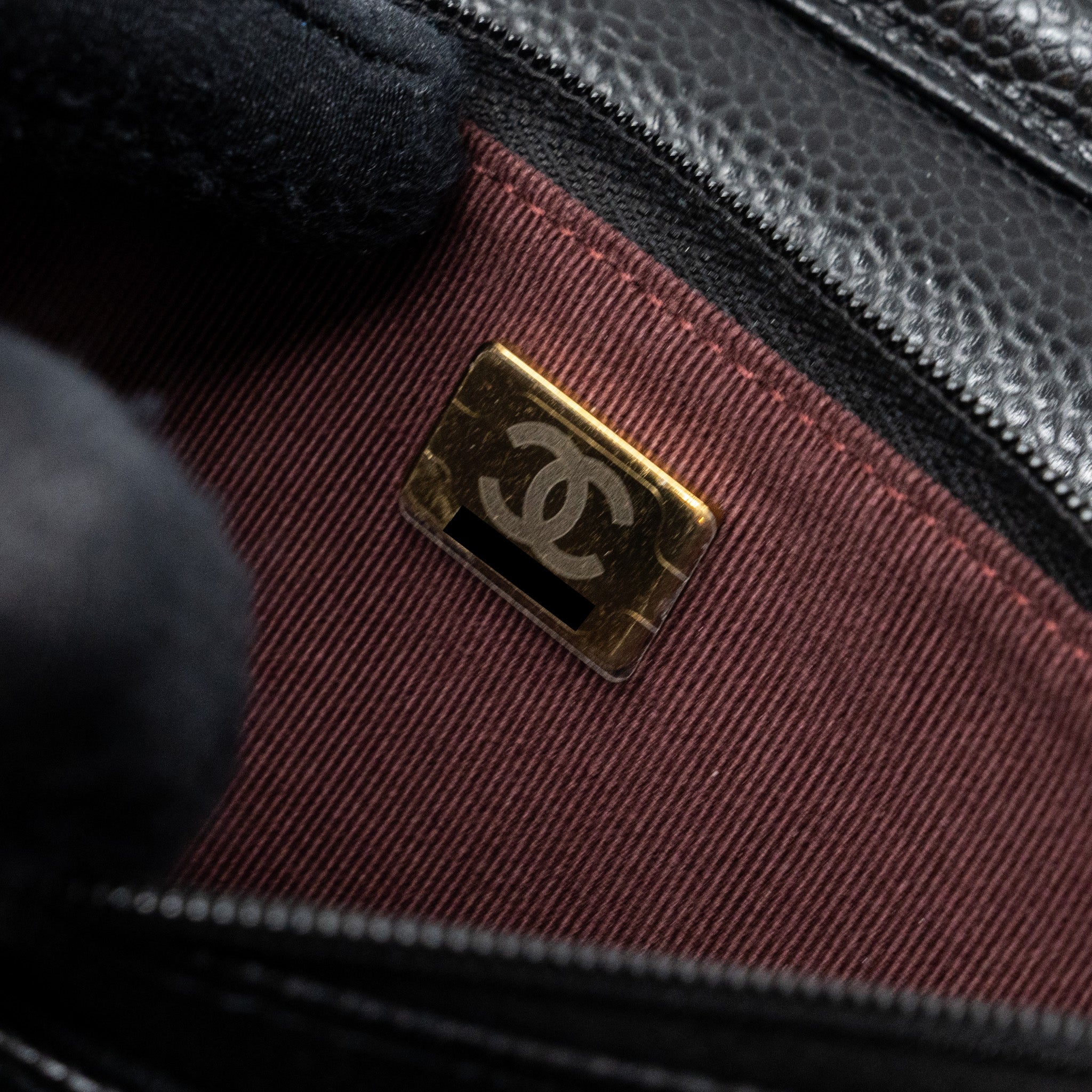 CHANEL CLASSIC WALLET ON CHAIN CAVIAR BLACK GHW (MICROCHIP)