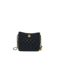 CHANEL PEARL CRUSH HOBO BAG LAMBSKIN BLACK GHW (MICROCHIP)
