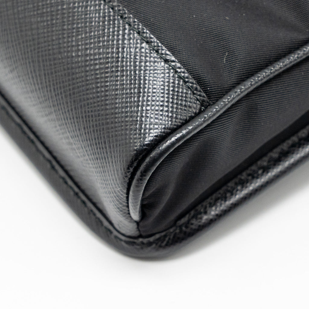 PRADA TRIMMED SAFFIANO PHONE CASE RE-NYLON BLACK SHW