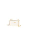 CHANEL COCO LETTER LONG VANITY WITH CHAIN LAMBSKIN WHITE GHW