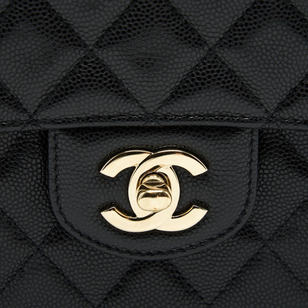 CHANEL FLAP CASE BLACK CAVIAR LGHW