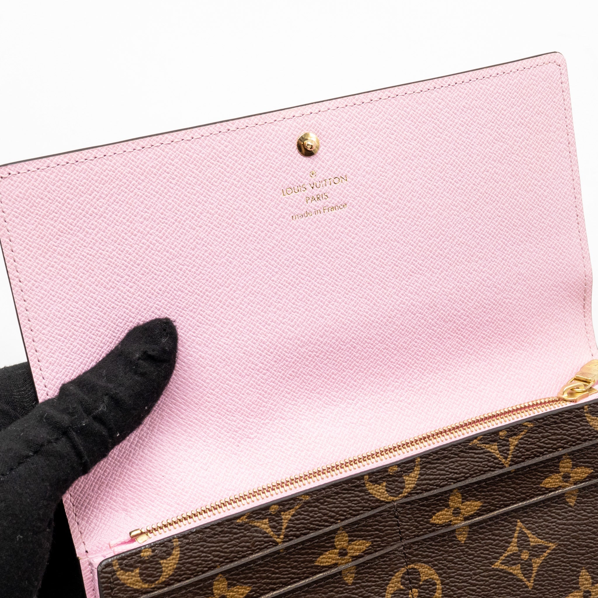 LOUIS VUITTON SARAH WALLET 2016 CHRISTMAS LIMITED EDITION MONOGRAM CANVAS ROSE BALLERINE GHW