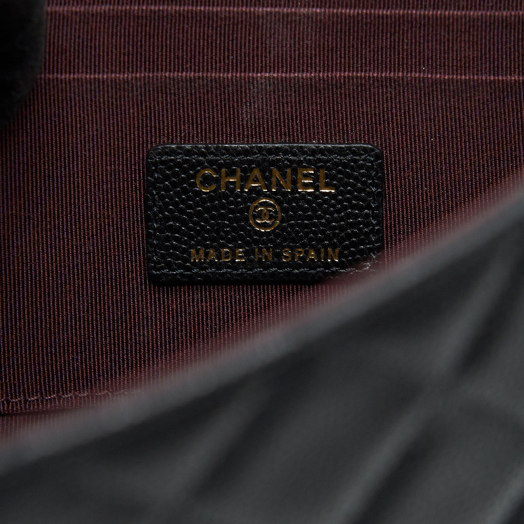 CHANEL FLAP CASE BLACK CAVIAR LGHW