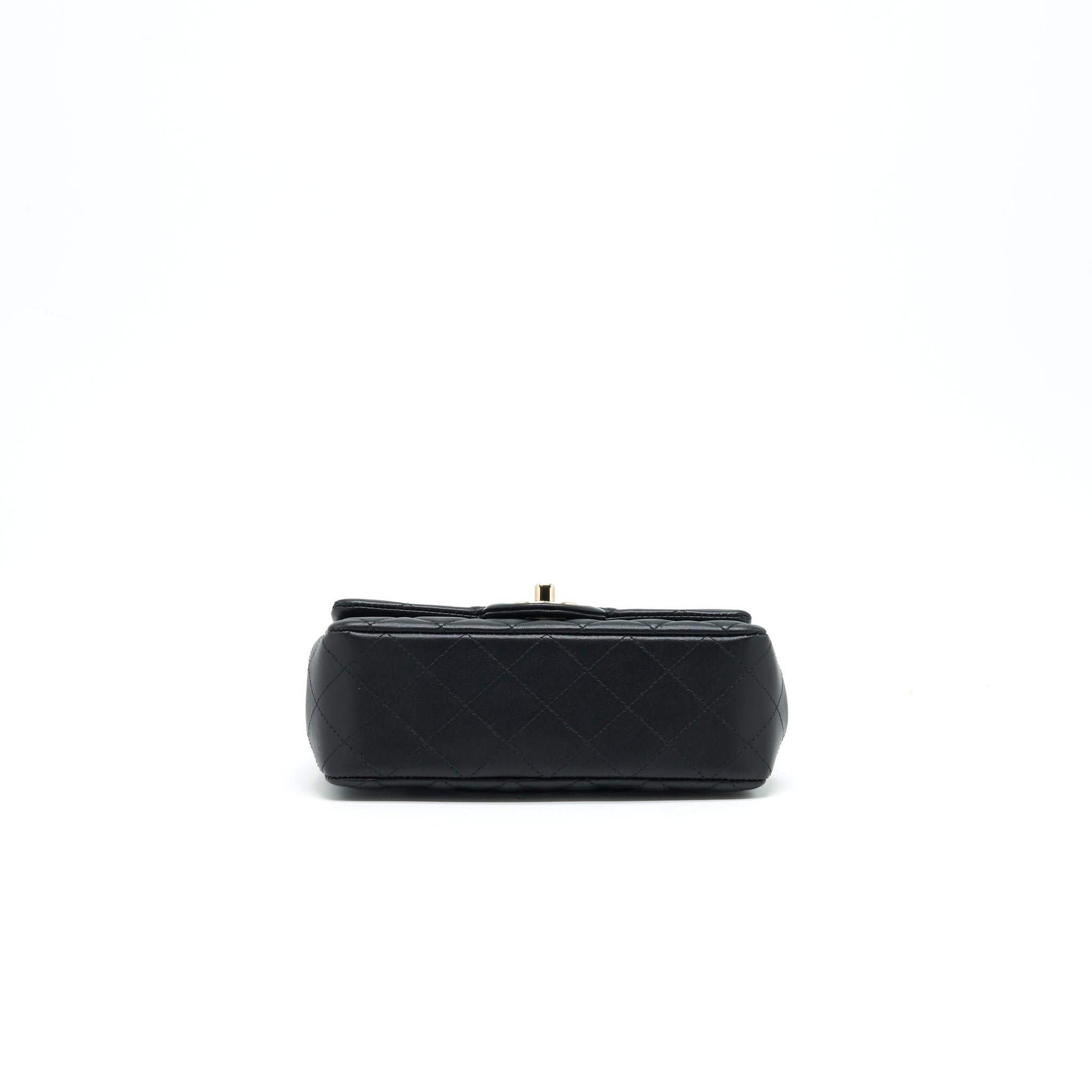 CHANEL MINI RECTANGULAR FLAP BAG BLACK LGHW SERIAL 30