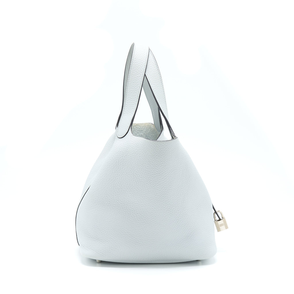 HERMES PICOTIN 22 LOCK BAG CLEMENCE BLUE PALE SHW