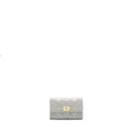 CHANEL BOY FLAP CARD HOLDER CAVIAR LIGHT GREY LGHW