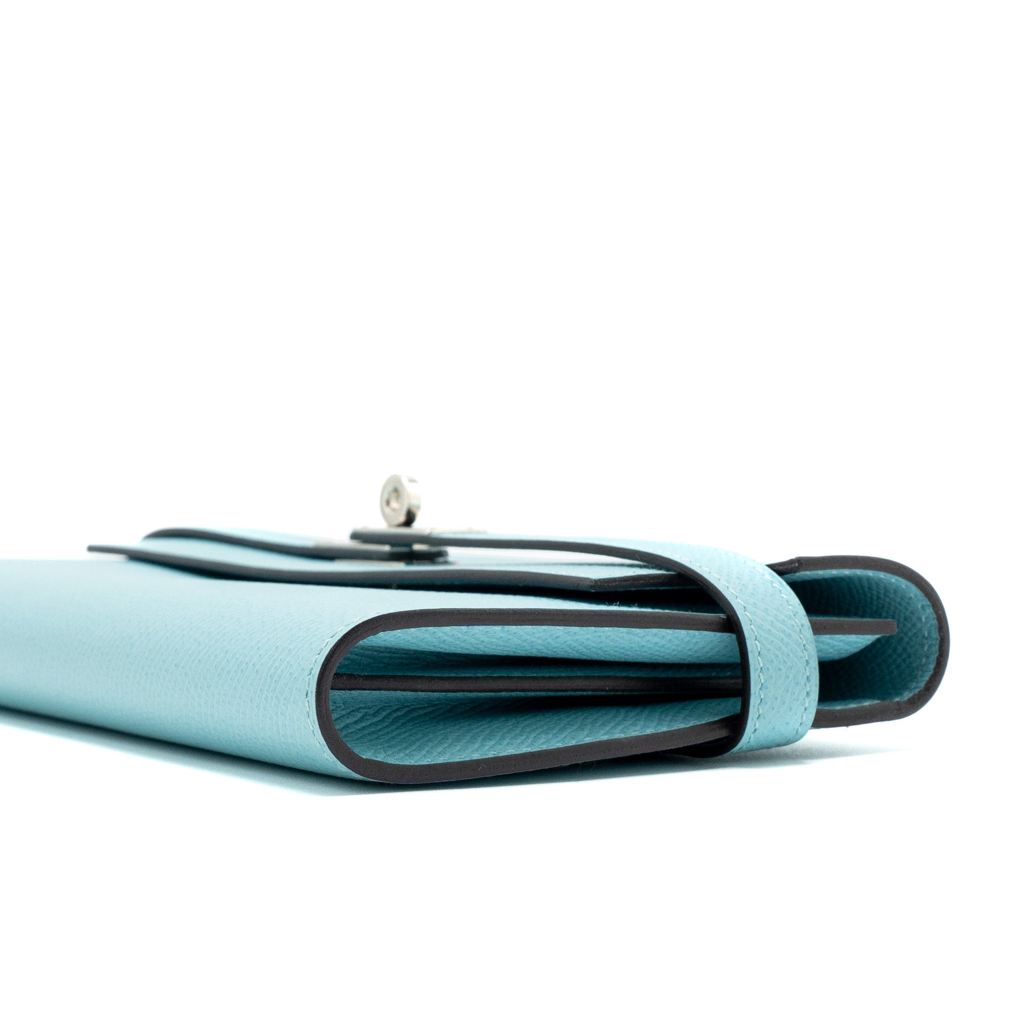 HERMES KELLY LONG WALLET EPSOM BLUE ATOLL SHW