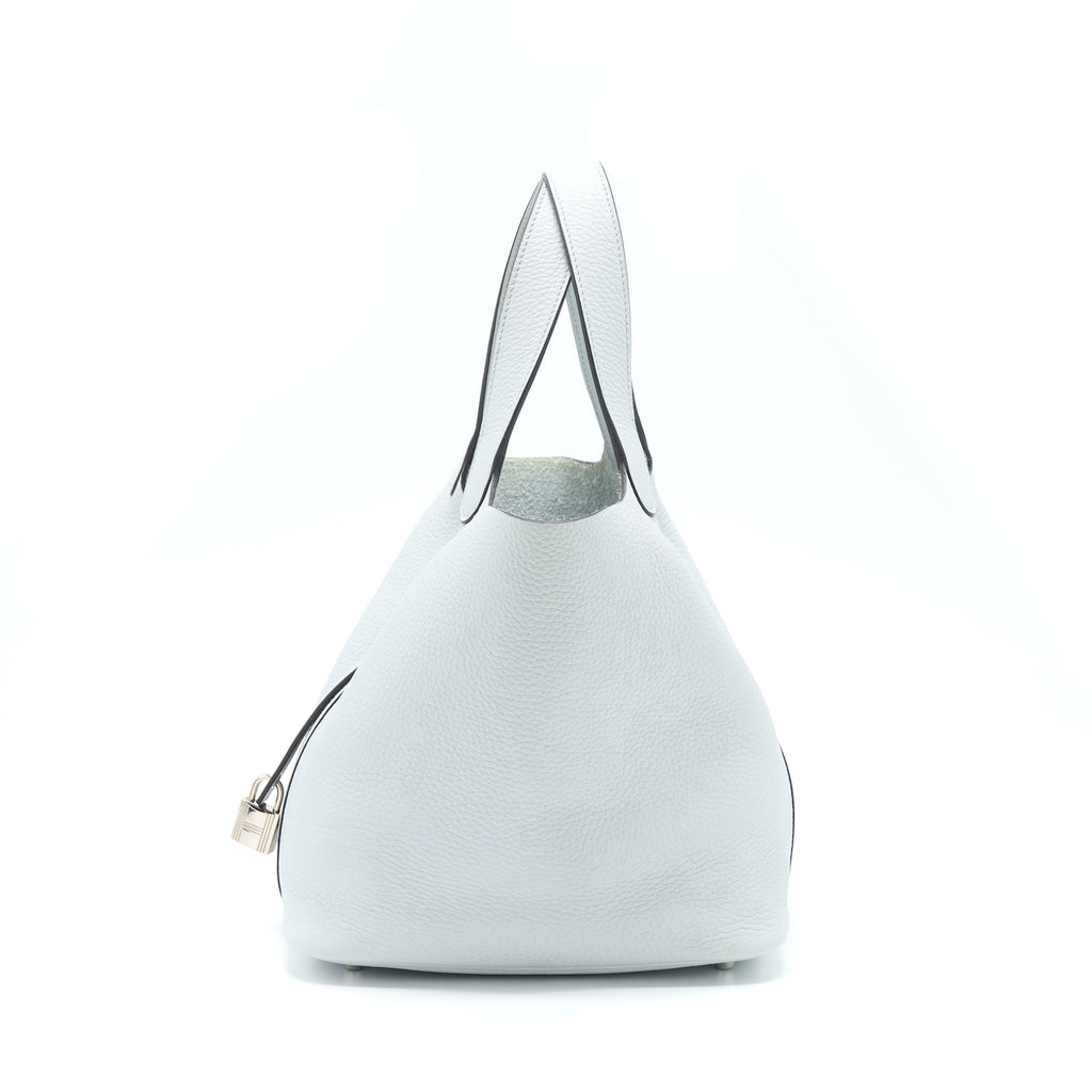 HERMES PICOTIN 22 LOCK BAG CLEMENCE BLUE PALE SHW