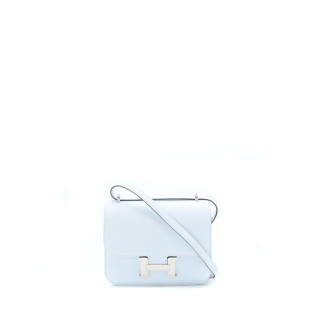 HERMES MINI CONSTANCE CHEVRE MYSORE T0 BLUE BRUME SHW