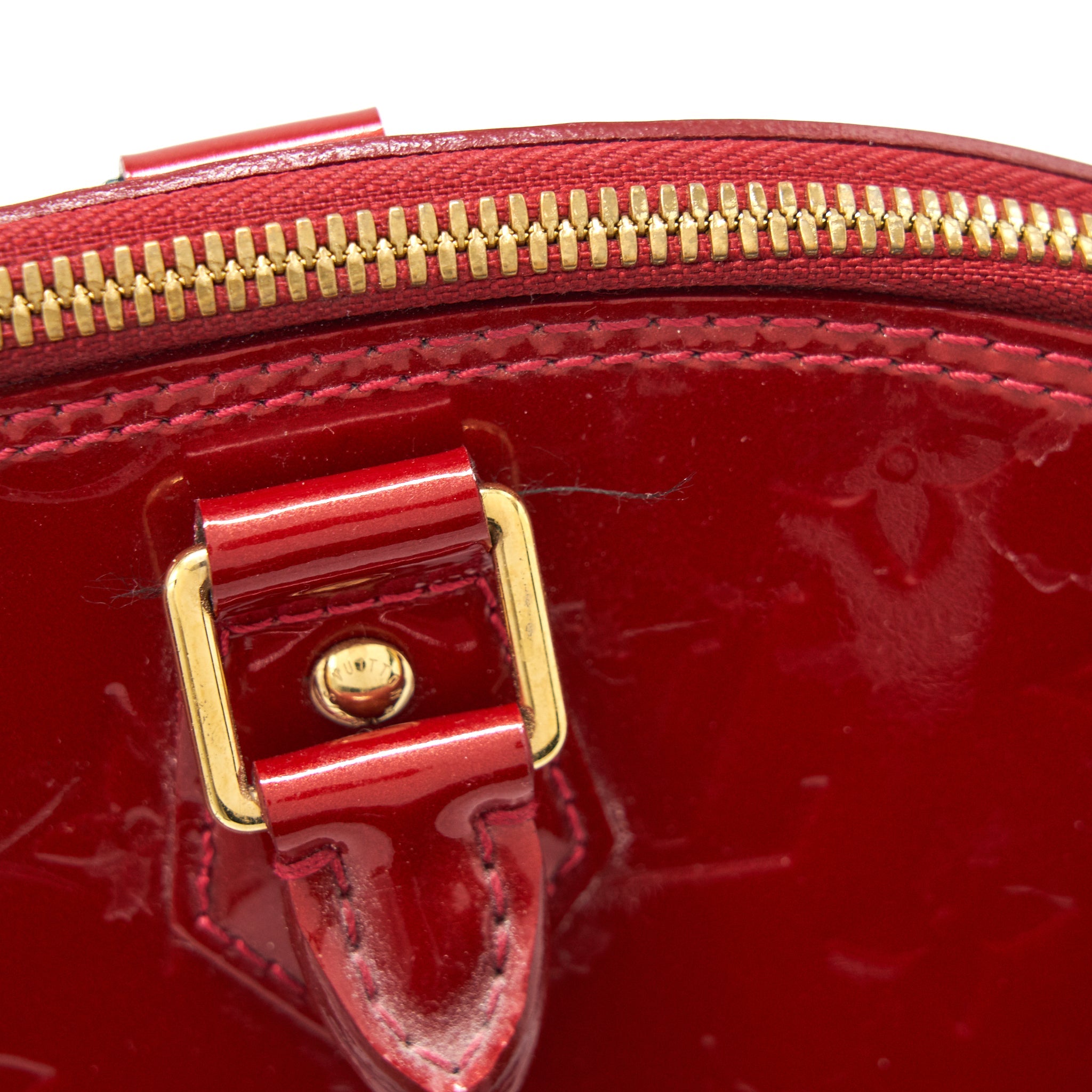 LOUIS VUITTON ALMA GM PATENT LEATHER RED