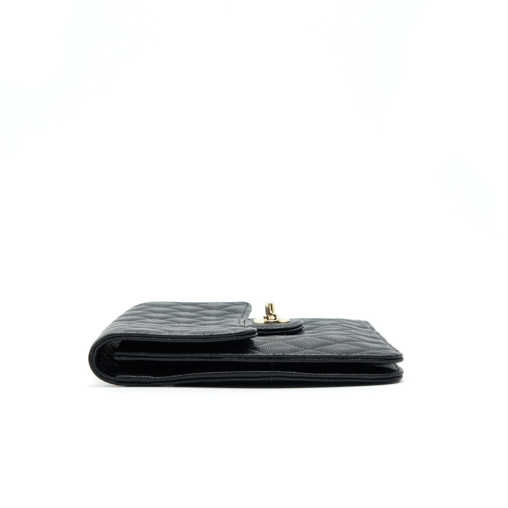 CHANEL FLAP CASE BLACK CAVIAR LGHW