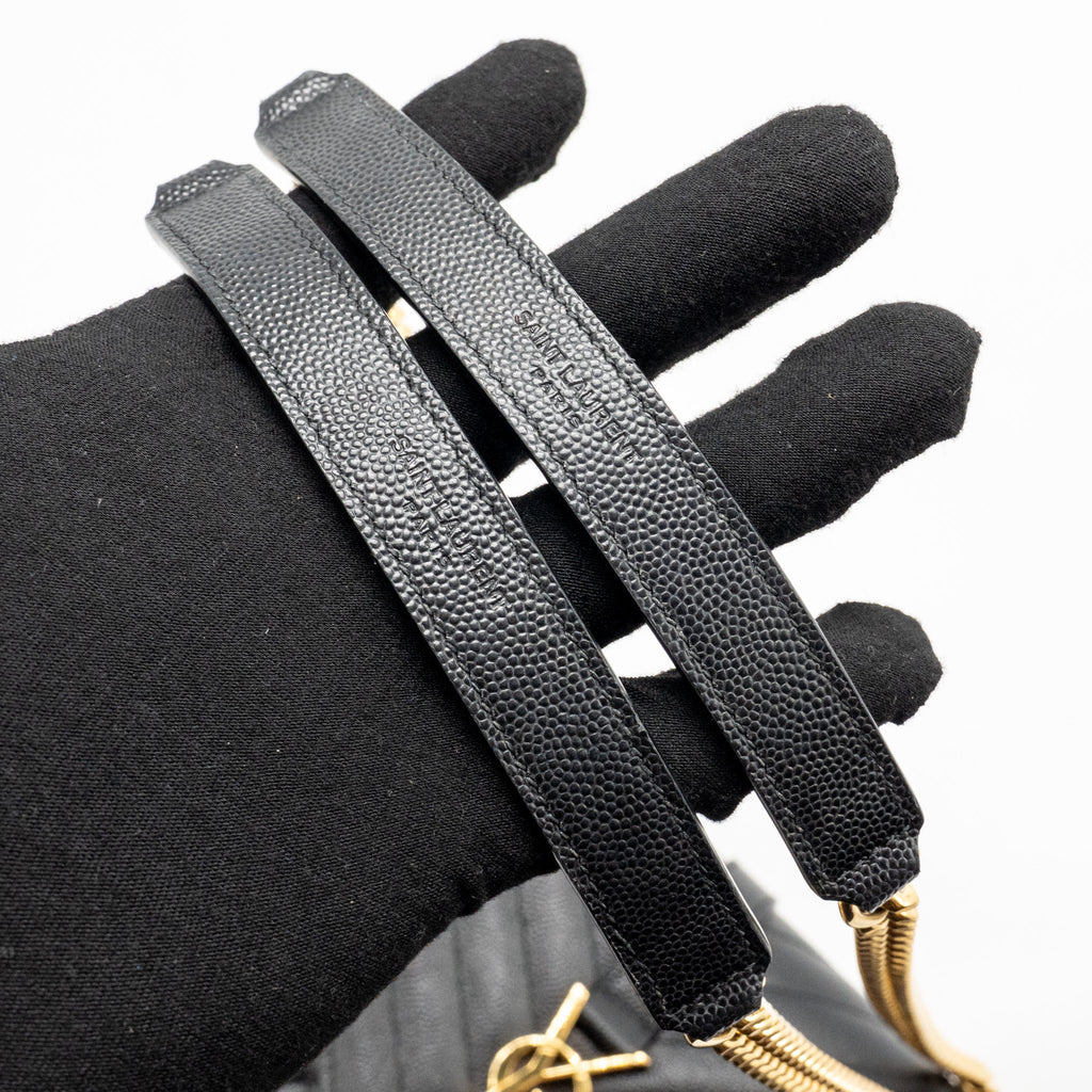 SAINT LAURENT/YSL MEDIUM ENVELOPE BAG CALFSKIN BLACK GHW