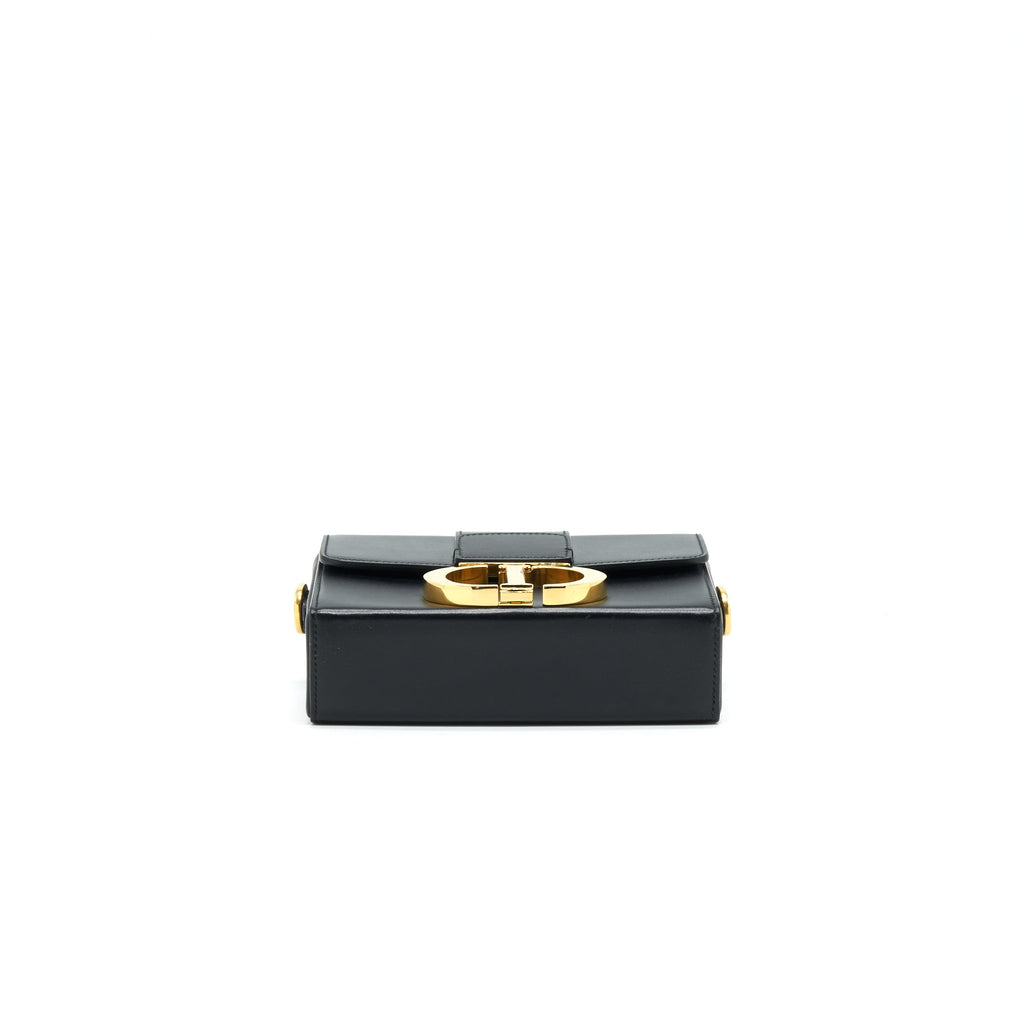 CHRISTIAN DIOR 30 MONTAIGNE SMALL BOX BAG LEATHER BLACK