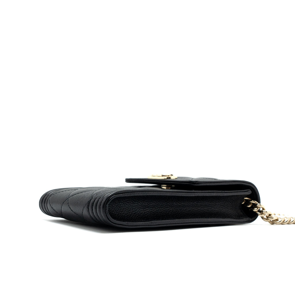 CHANEL VERTICAL PHONE POUCH CAVIAR BLACK LGHW