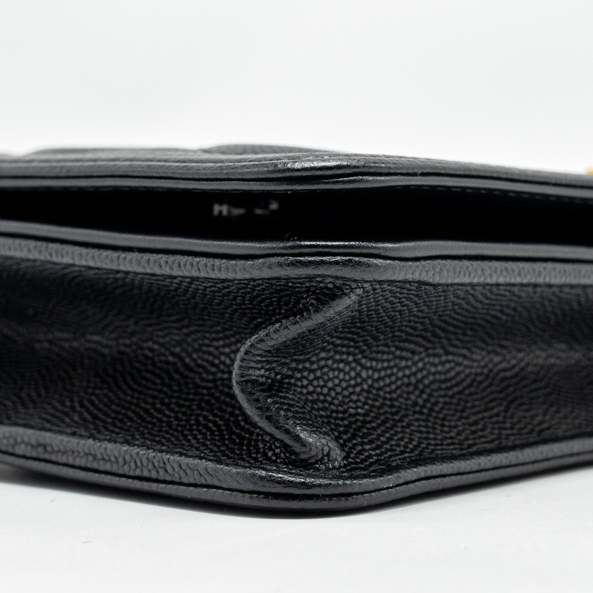 CHANEL BOY WALLET ON CHAIN CAVIAR BLACK GHW (MICROCHIP)