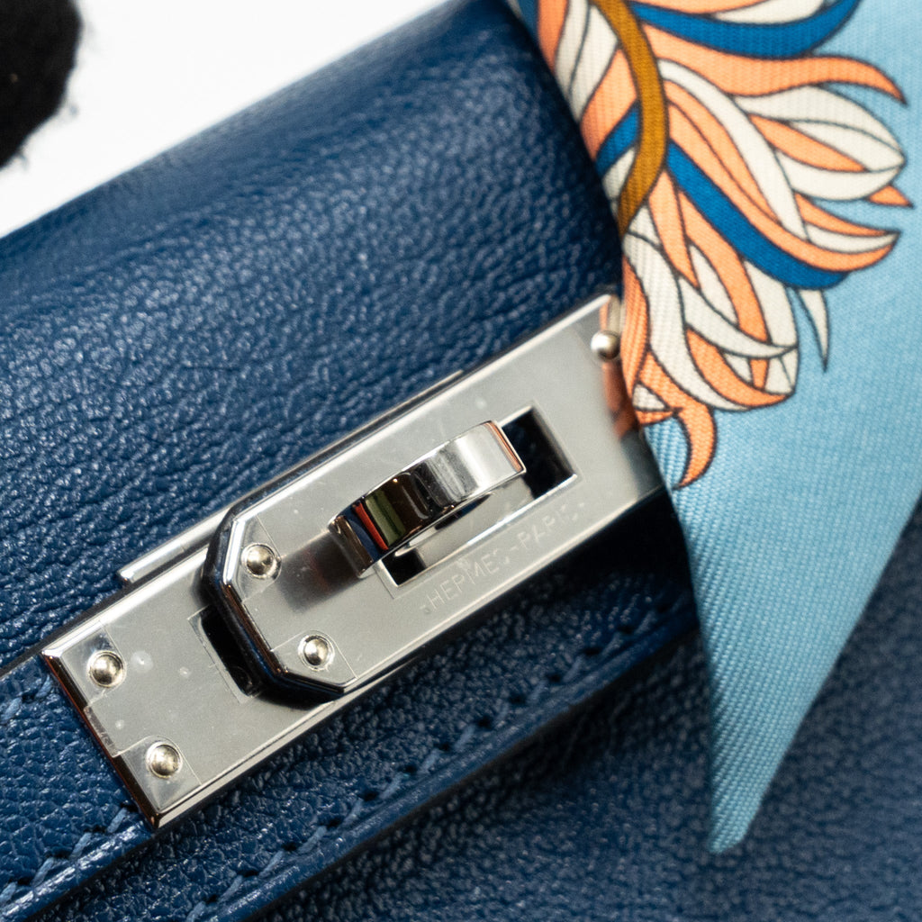 HERMES MINI KELLY CHÈVRE MYSORE DEEP BLUE/ BLUE IZMIR SHW
