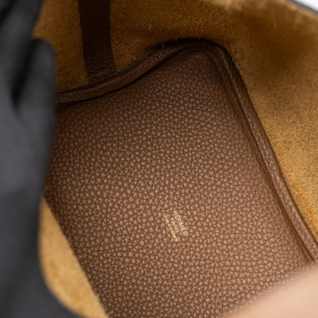 HERMES PICOTIN 18 LOCK BAG CLEMENCE/SWIFT ALEZAN/BISCUIT GHW