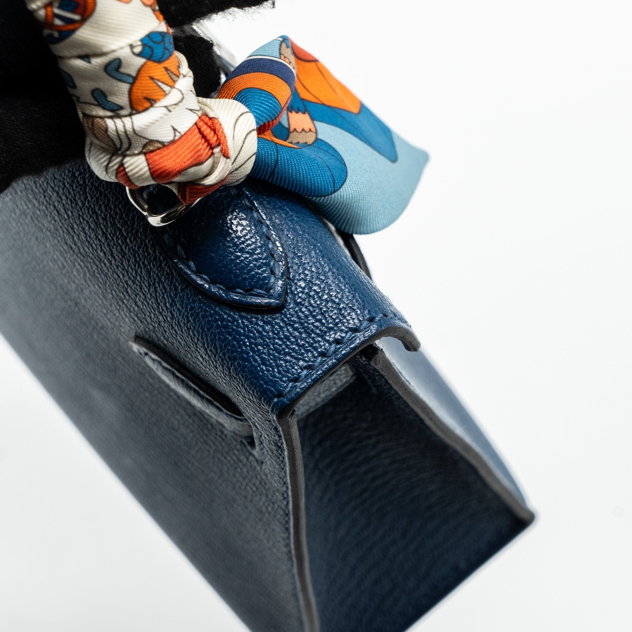 HERMES MINI KELLY CHÈVRE MYSORE DEEP BLUE/ BLUE IZMIR SHW