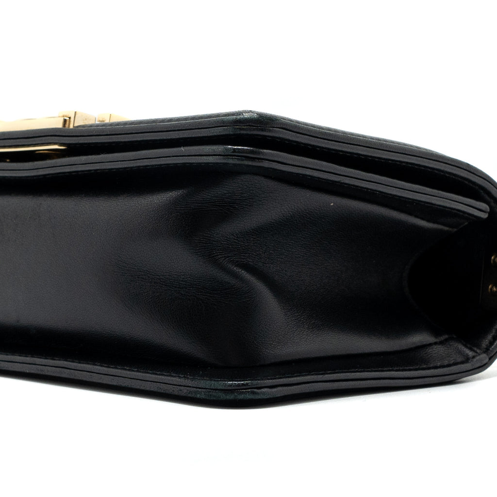 CHANEL SMALL CHEVRON BOY BAG LAMBSKIN BLACK GHW