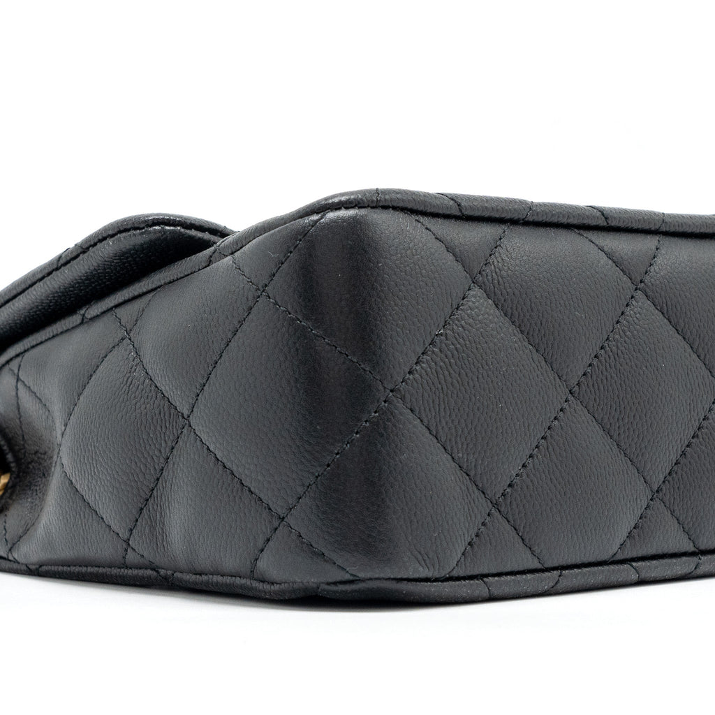 CHANEL COCO LOVE FLAP BAG ADJUSTABLE CHAIN CAVIAR BLACK GHW (MICROCHIP)