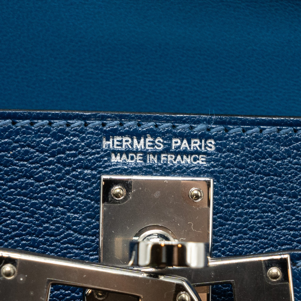 HERMES MINI KELLY CHÈVRE MYSORE DEEP BLUE/ BLUE IZMIR SHW