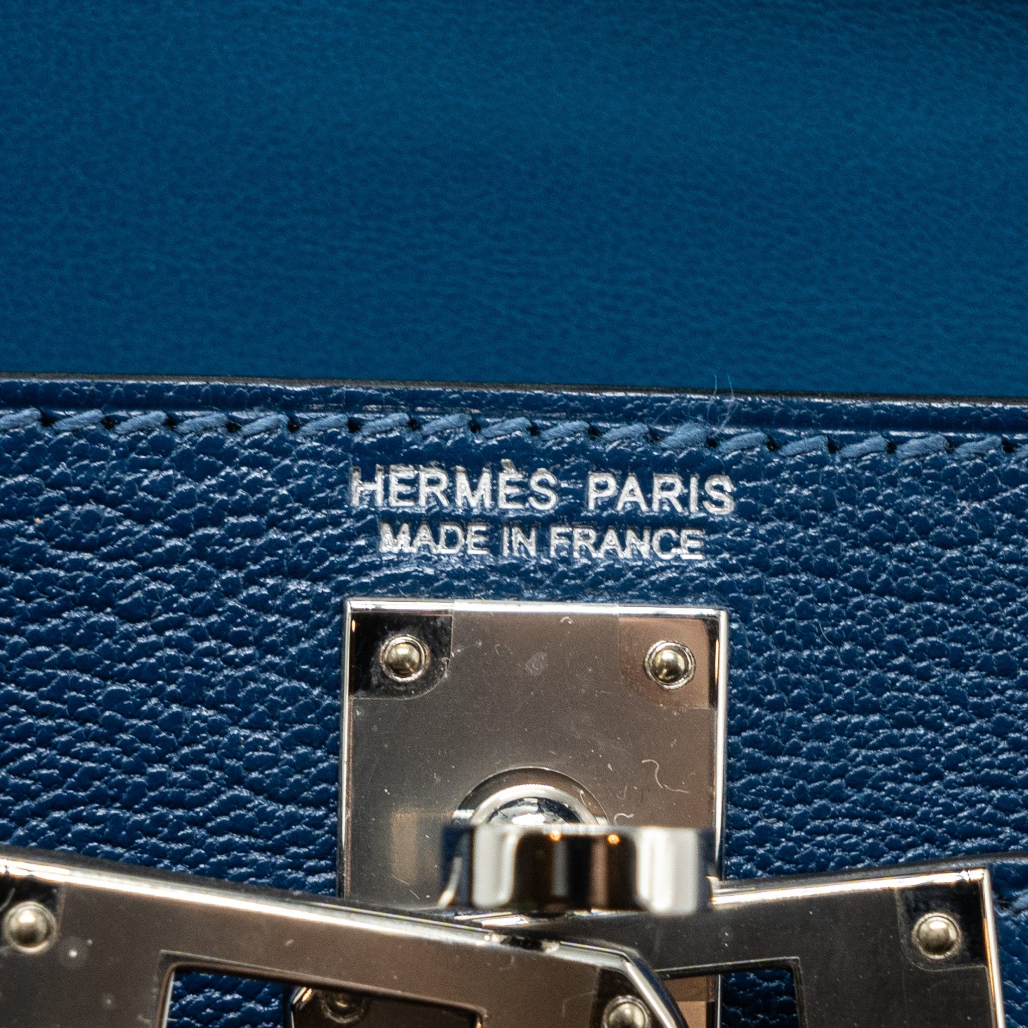 HERMES MINI KELLY CHÈVRE MYSORE DEEP BLUE/ BLUE IZMIR SHW