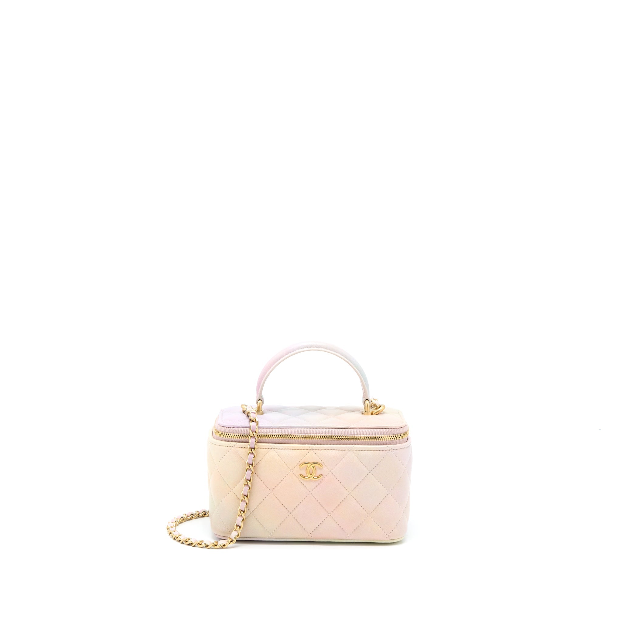 CHANEL 22P TOP HANDLE LONG VANITY CASE LAMBSKIN MULTICOLOUR GHW