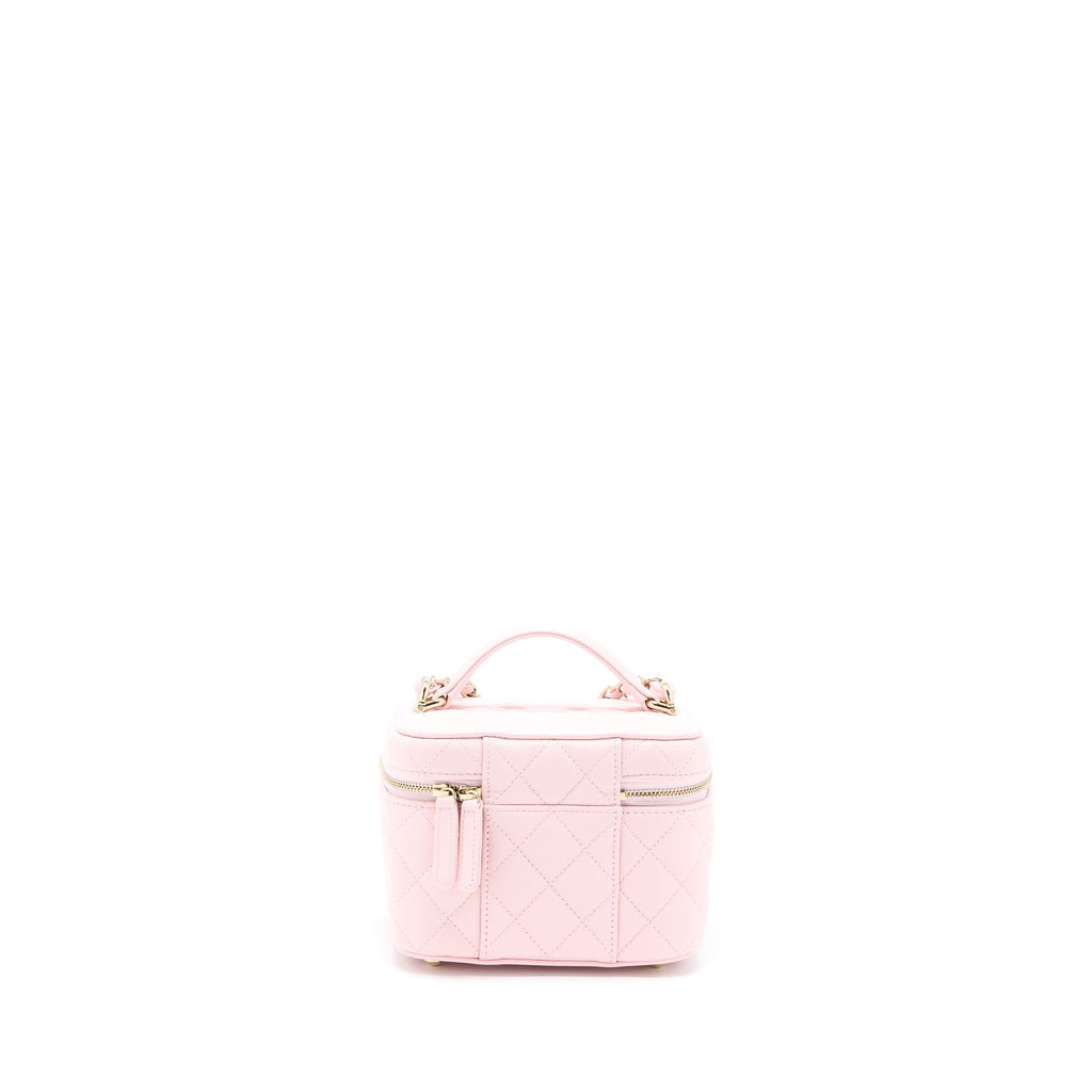 CHANEL 22S TOP HANDLE VANITY BAG CAVIAR LIGHT PINK LGHW (MICROCHIP)