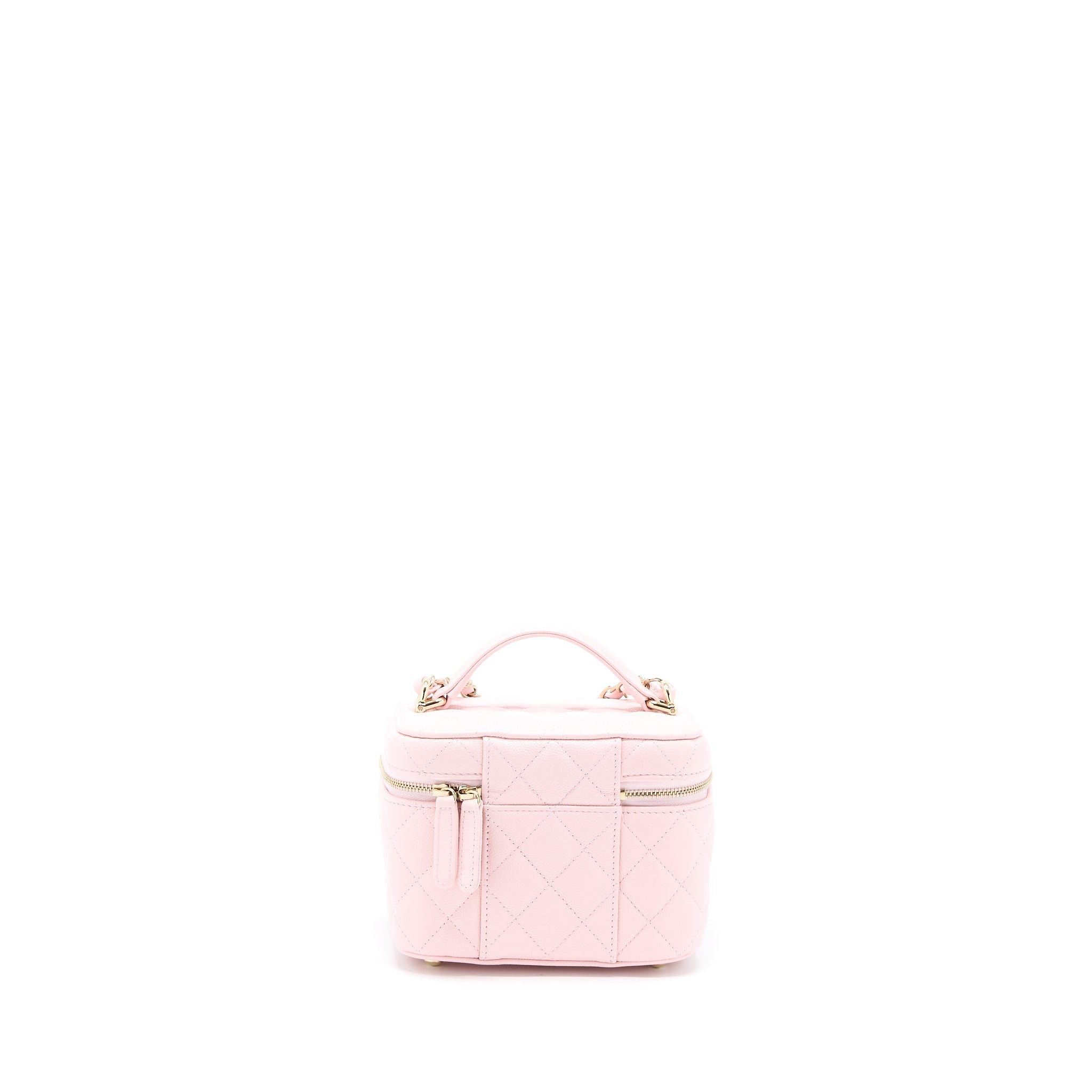 CHANEL 22S TOP HANDLE VANITY BAG CAVIAR LIGHT PINK LGHW (MICROCHIP)