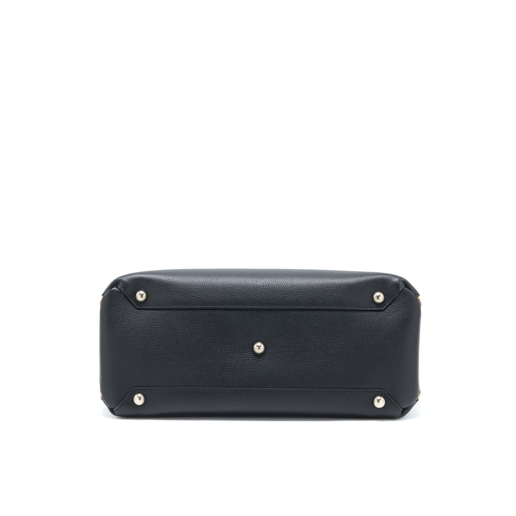 BURBERRY THE MEDIUM BANNER BAG CALFSKIN BLACK/MULTICOLOUR SHW