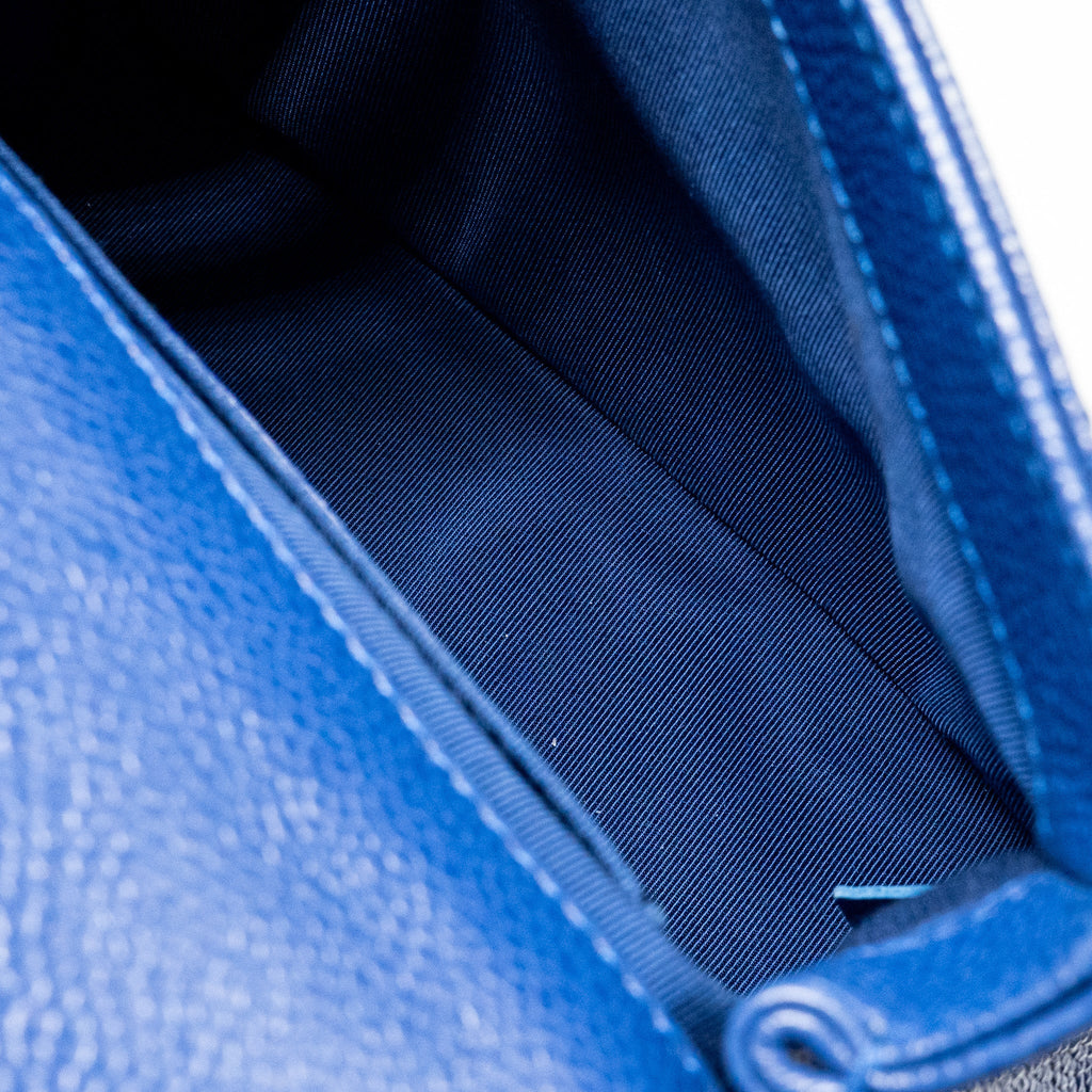 CHANEL INCOGNITO MINI SQUARE FLAP BAG CAVIAR BLUE WITH BLUE HARDWARE