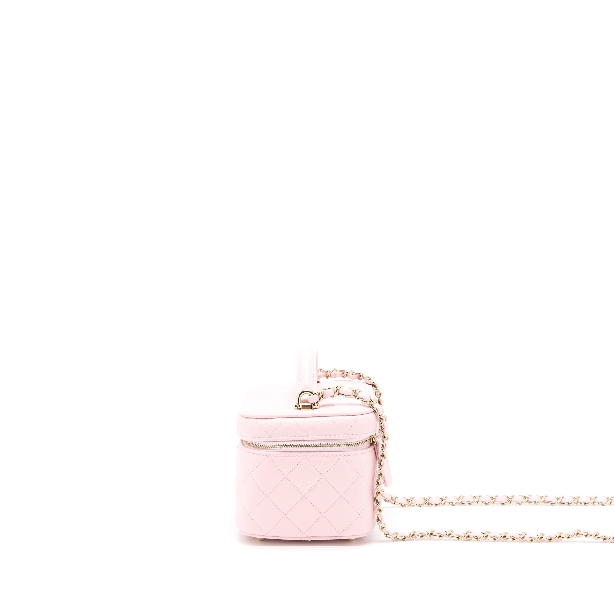 CHANEL 22S TOP HANDLE VANITY BAG CAVIAR LIGHT PINK LGHW (MICROCHIP)