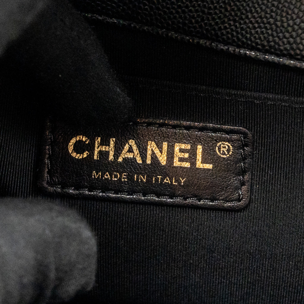CHANEL MEDIUM CLASSIC BOY BAG CAVIAR BLACK GHW
