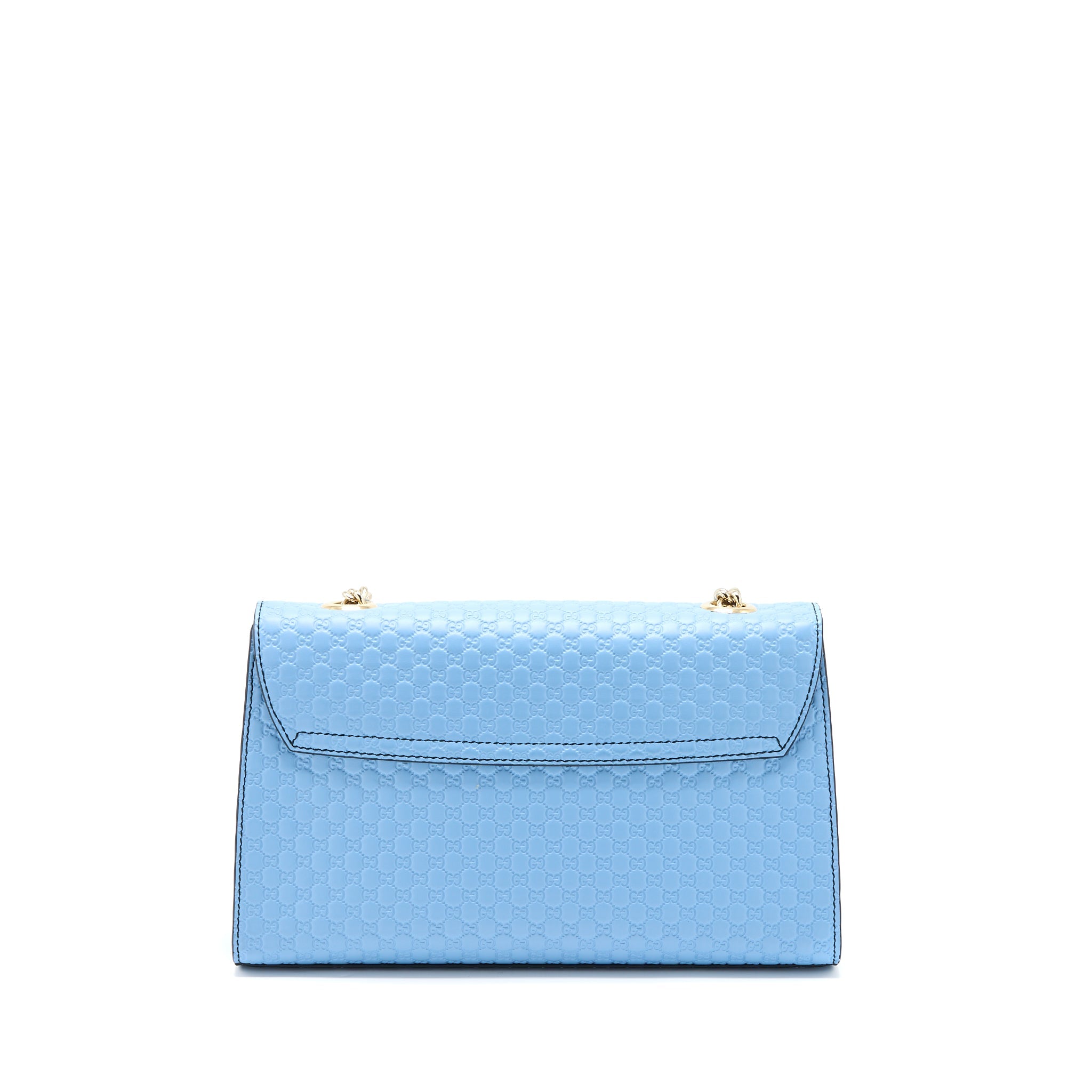 GUCCI EMILY CHAIN SHOULDER BAG CALFSKIN LIGHT BLUE SHW