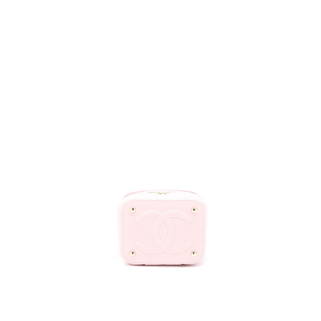 CHANEL 22S TOP HANDLE VANITY BAG CAVIAR LIGHT PINK LGHW (MICROCHIP)