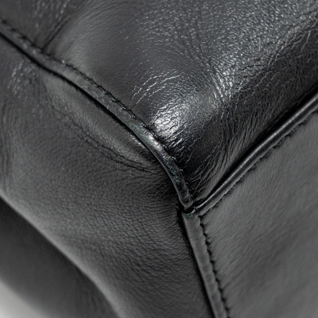 FENDI MINI PEEKABOO LAMBSKIN BLACK GHW
