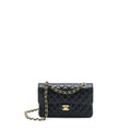 CHANEL SMALL CLASSIC DOUBLE FLAP CAVIAR BLACK GHW (MICROCHIP)