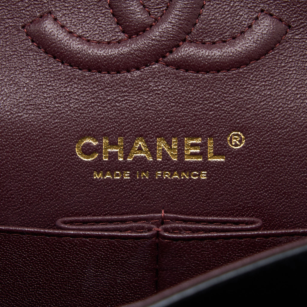 CHANEL SMALL CLASSIC DOUBLE FLAP BAG LAMBSKIN BLACK GHW (MICROCHIP)